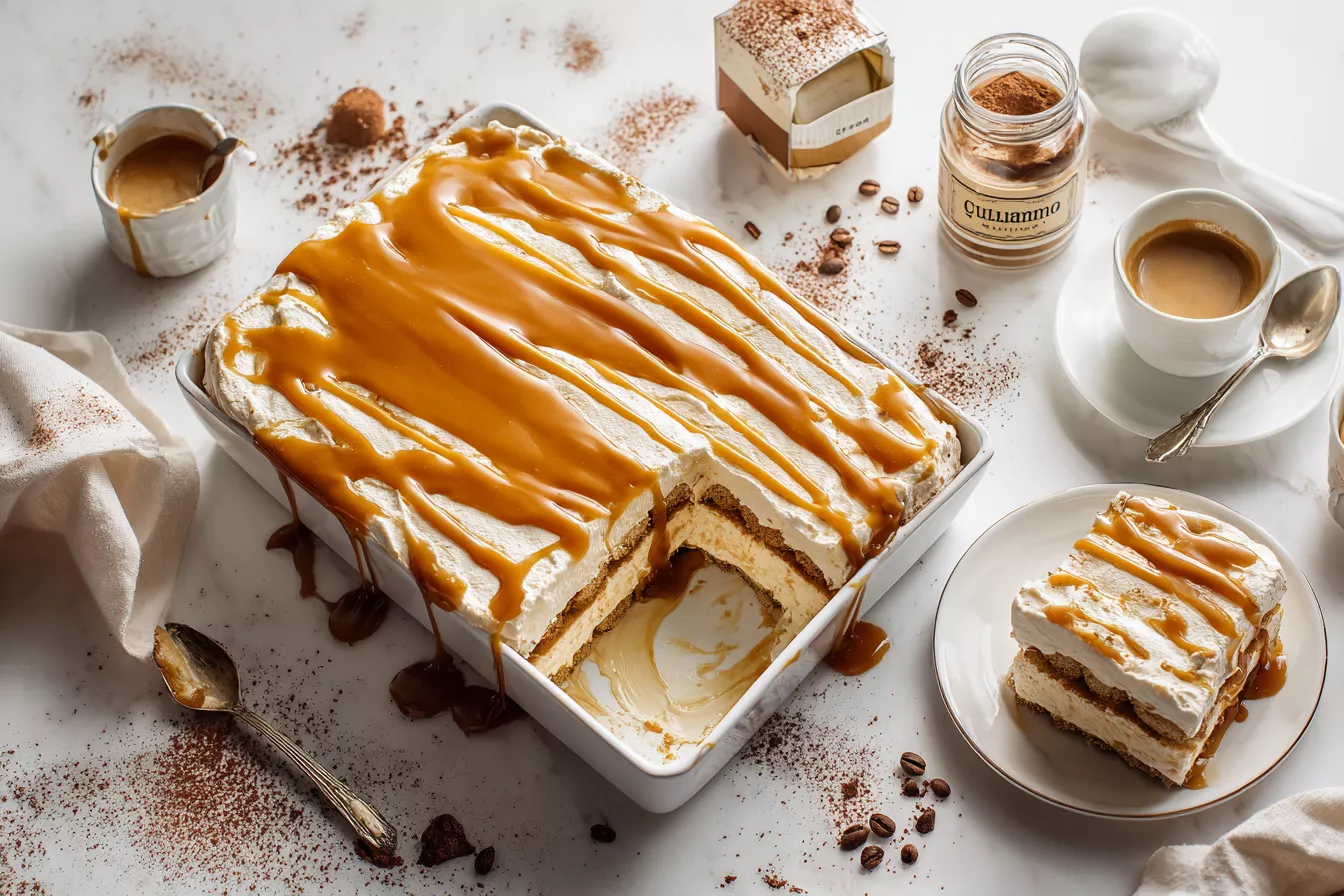 Тирамису «Миллионер» – домашние савоярди, нежный крем и слой тягучей солёной карамели