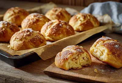 Быстрые творожно-яблочные булочки – мягкие, сочные, готовятся за 10 минут + 20 минут в духовке