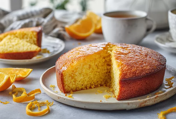 Постный апельсиновый манник "четыре стакана": просто, ароматно и без яиц