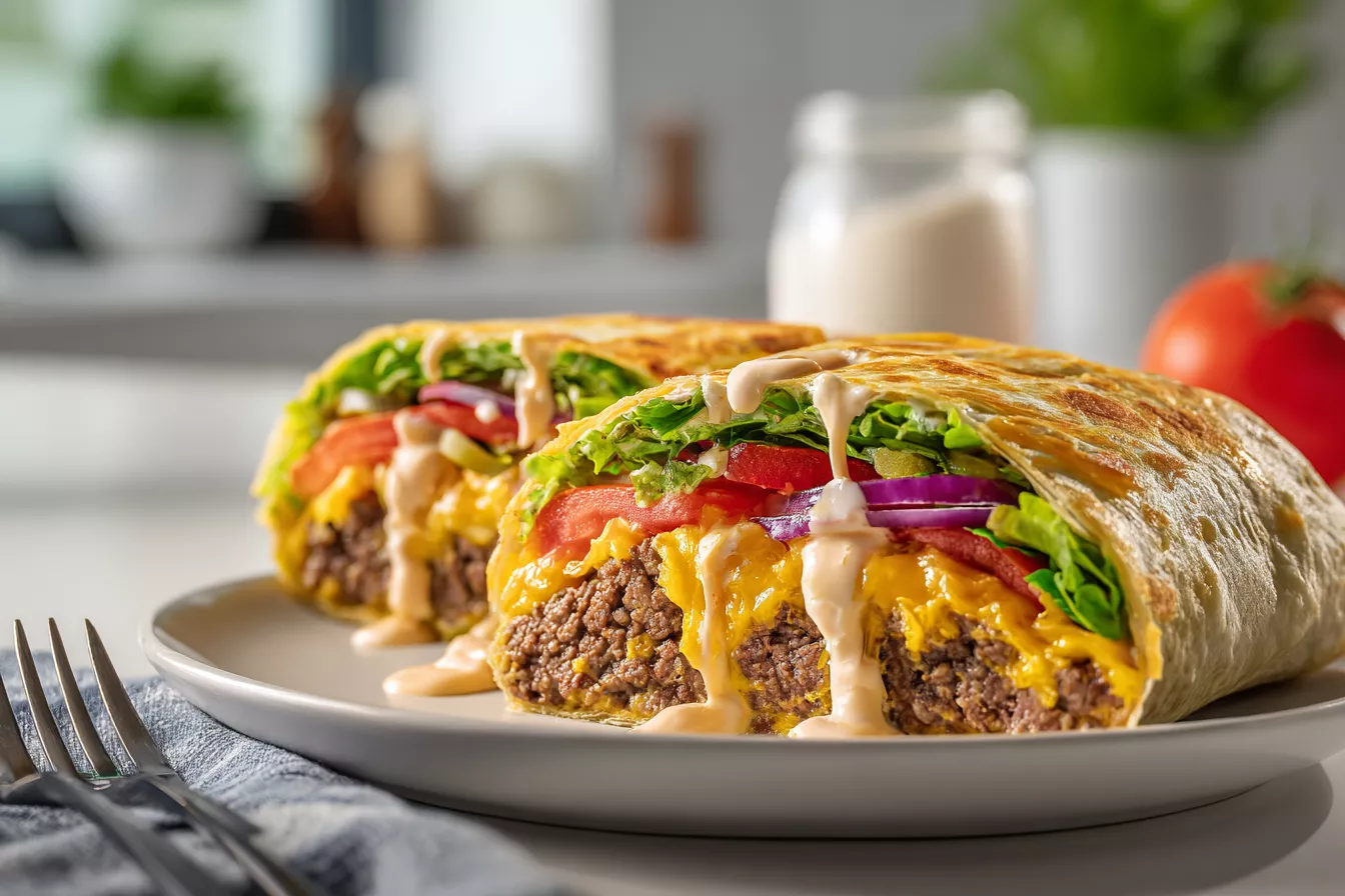 Бургер в тортилье из того, что лежит в холодильнике за 15 минут: сочный и хрустящий