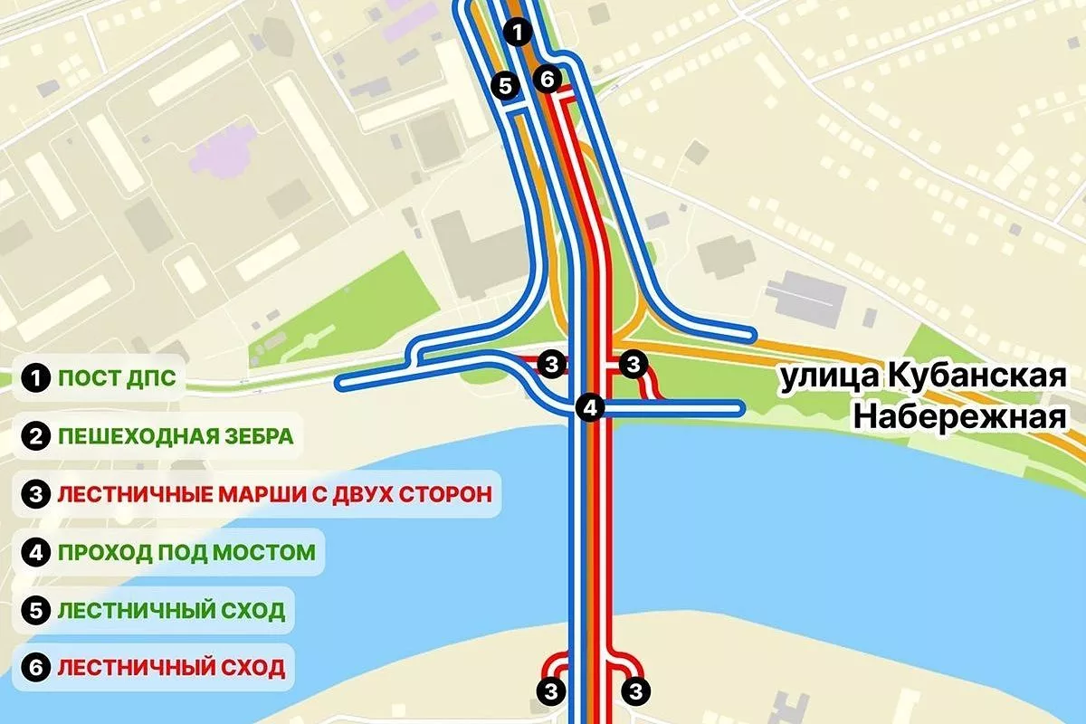 схема движения пешеходов