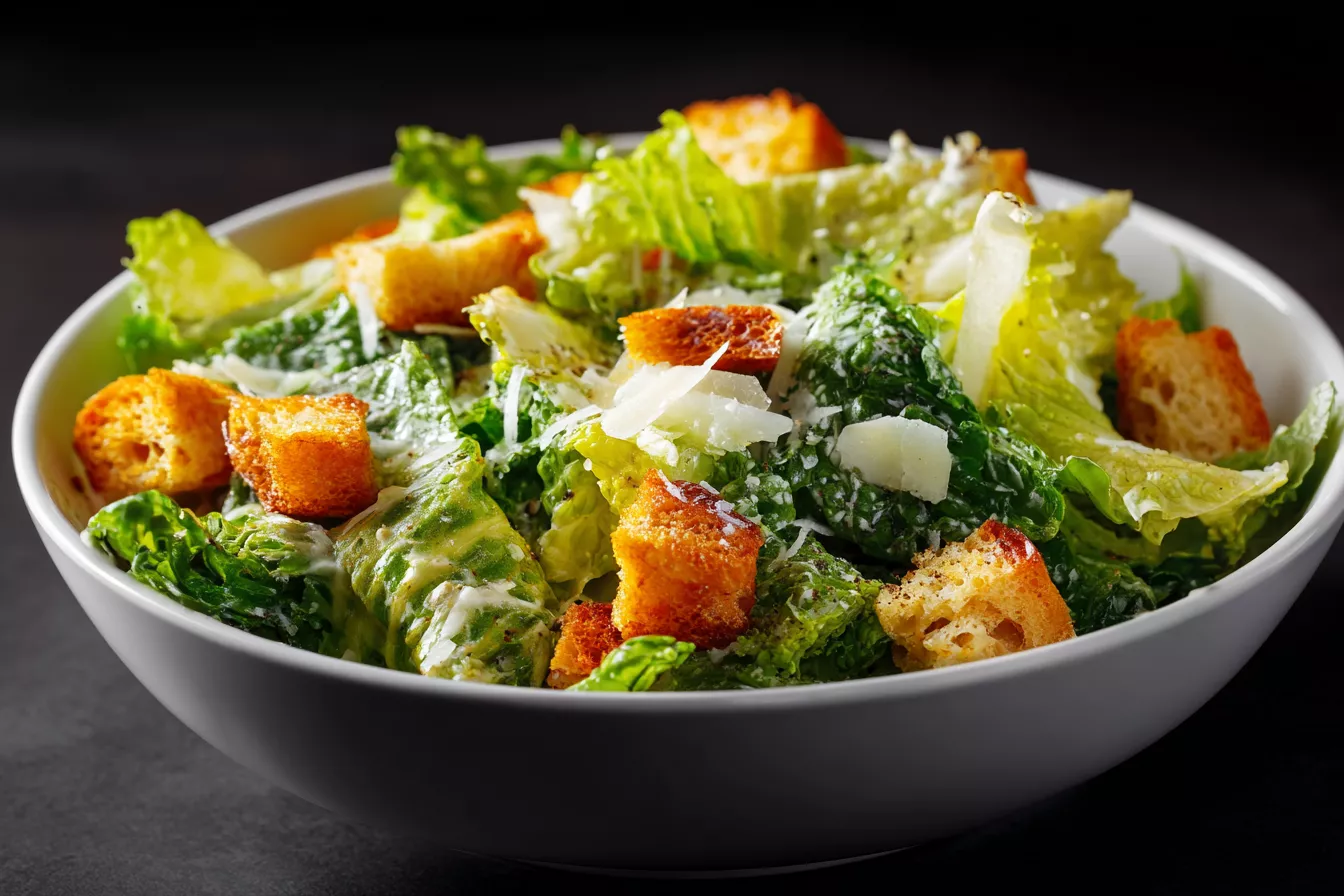 Цезарь без майонеза и яиц: идеальный салат с чесночными сухариками