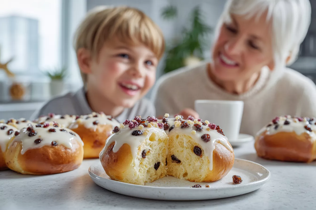 Ароматные булочки с изюмом и сахарной глазурью: маленькие куличи к Пасхе