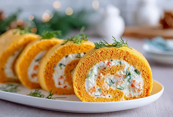 Сырный рулет с крабовыми палочками без майонеза и муки: идеальная закуска на новогодний стол