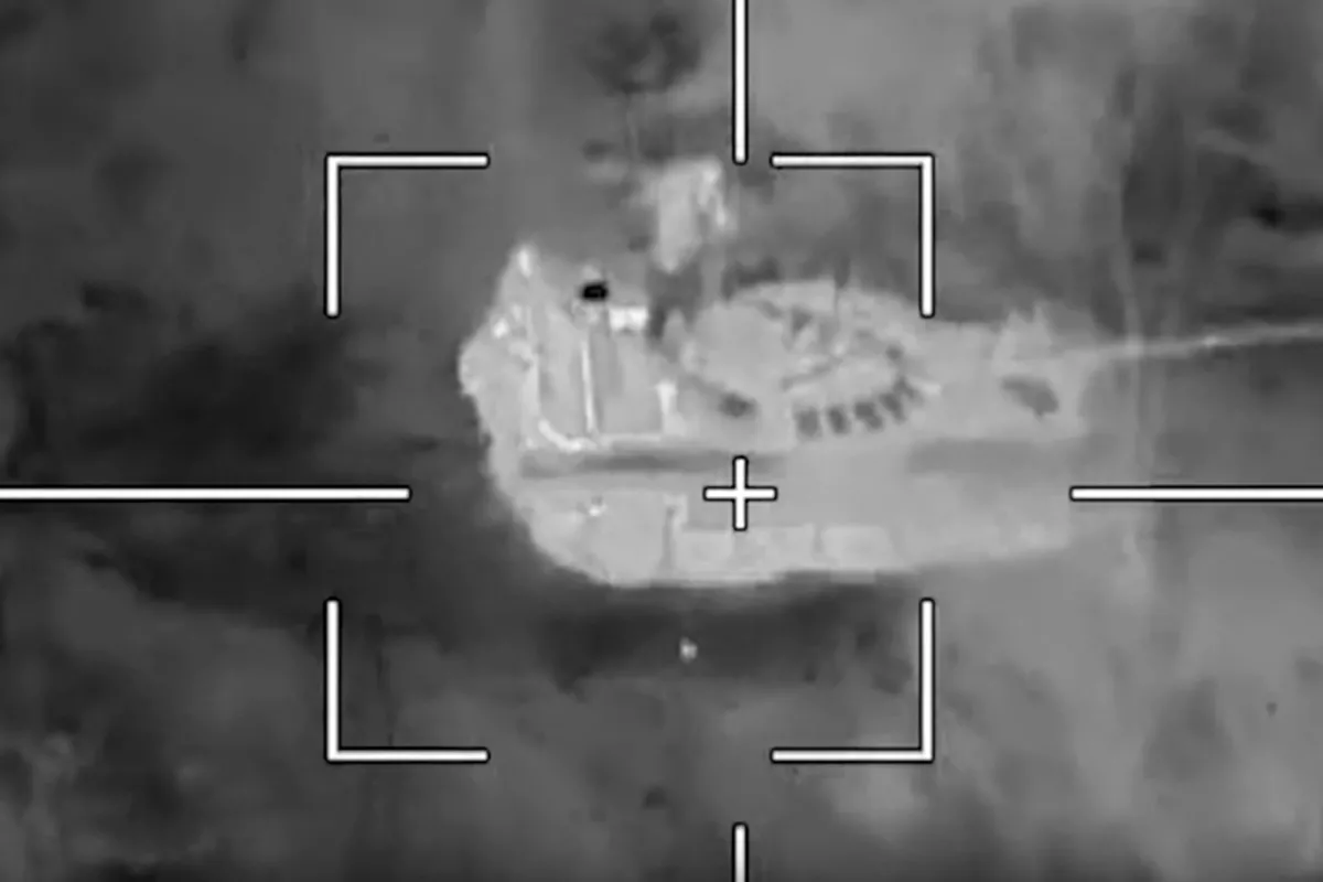 Уничтожение танка ВСУ «Ланцетом» на Добропольском направлении попало на видео