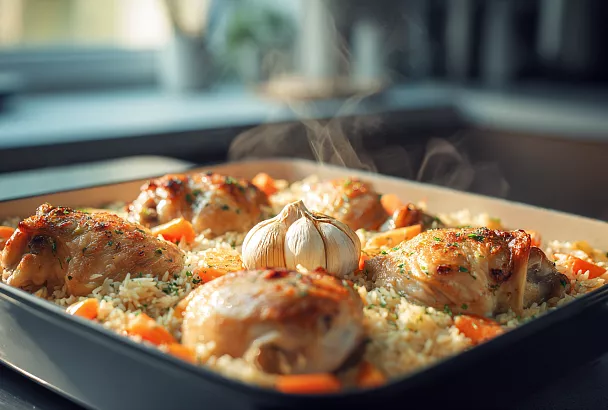 Курица с рисом в духовке: минимум движений, максимум вкуса — ленивый ужин для всей семьи
