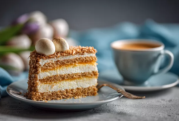 Торт «Молочная девочка» с нежным кремом из творожного сыра