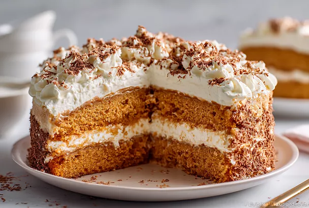 Домашний торт на варёной сгущёнке: нежный, с карамельным вкусом и простым сметанным кремом