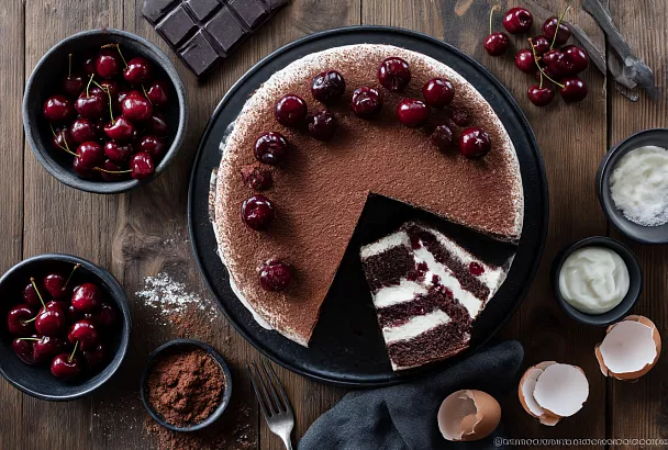 Торт «Вишня в шоколаде»: сочный шоколадный десерт без всякой пропитки