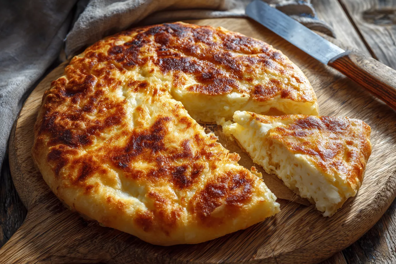 Ленивый хачапури на сковороде: добавила творог в тесто, и начинка получилась нежной с лёгкой кислинкой