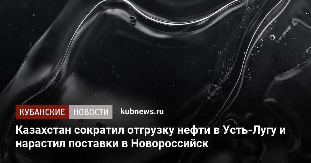 Казахстан сократил отгрузку нефти в Усть-Лугу и нарастил поставки в Новороссийск