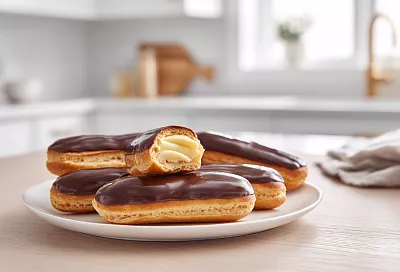 Пеку эклеры с заварным кремом — не оторваться: такие нежные, воздушные, с идеальной шоколадной глазурью