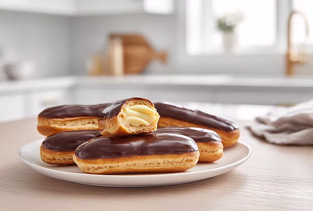 Пеку эклеры с заварным кремом — не оторваться: такие нежные, воздушные, с идеальной шоколадной глазурью