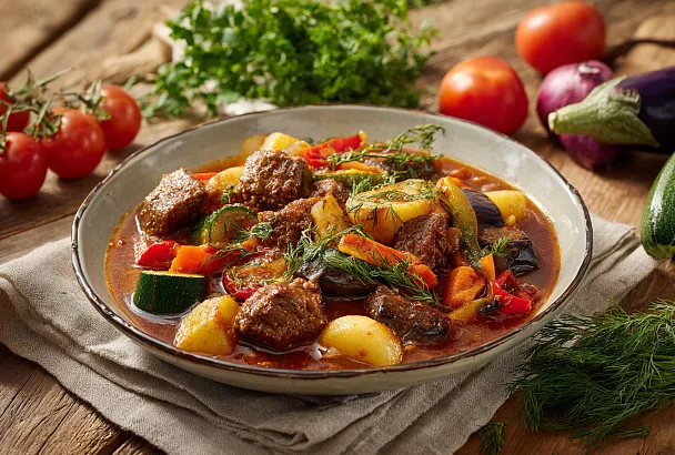 Идеальное рагу с мясом: обжарила мясо и овощи на сильном огне, а потом тушила — весь сок остался внутри, а вкус получился насыщенным