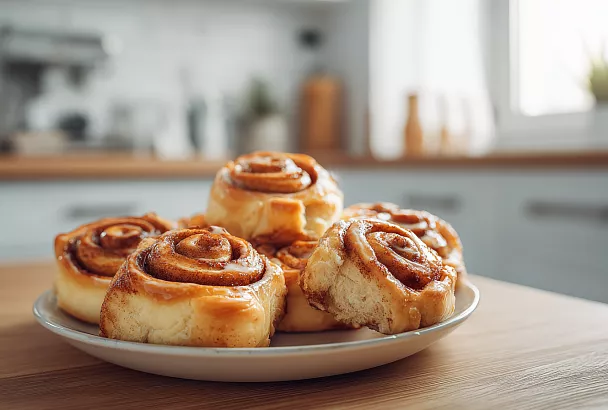 Сдобные булочки с корицей как в школьной столовой — пышные, ароматные и очень вкусные