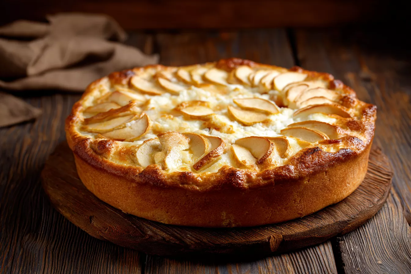 Простой рецепт яблочного пирога с творожным слоем