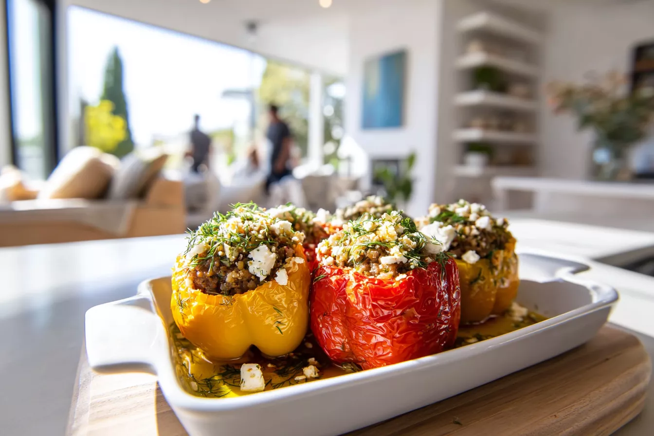 Фаршированные перцы и помидоры по-гречески: сытный хит с мясом