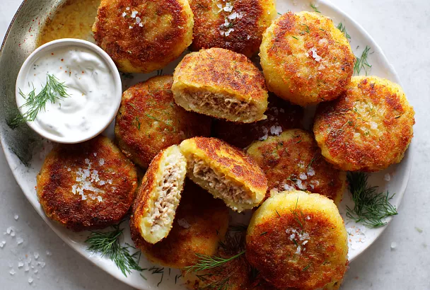 Картофельные зразы с сочной мясной начинкой и сыром