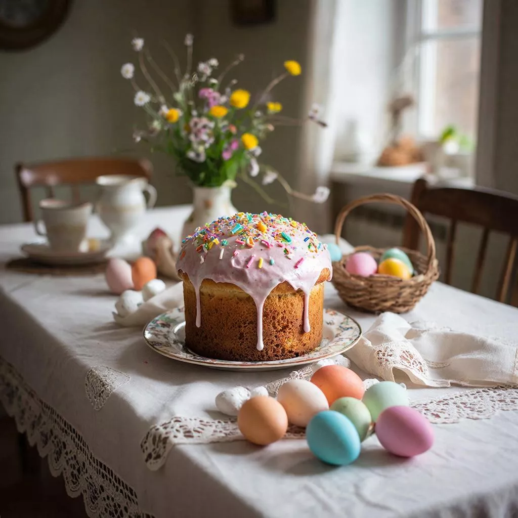 Ленивый кулич - вкуснейшее дрожжевое тесто без замесов.  Перемешала ложкой и в духовку