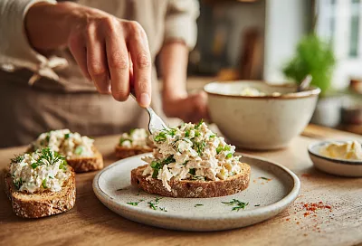 Салат из тунца с яйцом за 10 минут: зелёный лук, укроп, чеснок и ложка аджики — пикантно и сытно