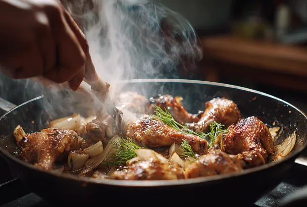 Курица «по-еврейски» с луковым соусом: нежно, просто и недорого