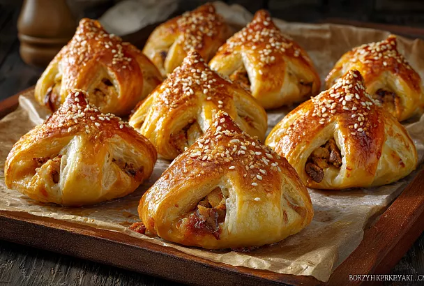 Самса-тюльпаны с курицей и грибами – красивые, сочные, хрустящие, как из лучшей пекарни!