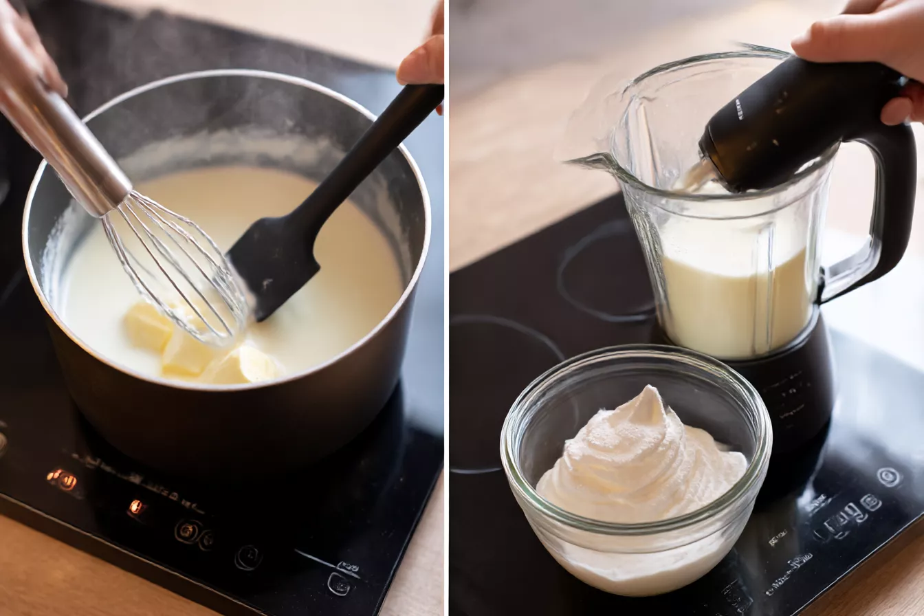 Жирные сливки для взбивания делаю из молока и масла: пробиваю блендером — по деньгам выходит в 2 раза дешевле магазинных