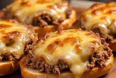 Беру 200 грамм фарша, сковороду и через 30 минут горячие вкусные бутерброды на столе