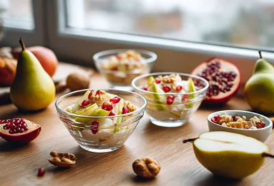 Режу грушу соломкой, добавляю гранат — и на столе салат, который исчезает первым!