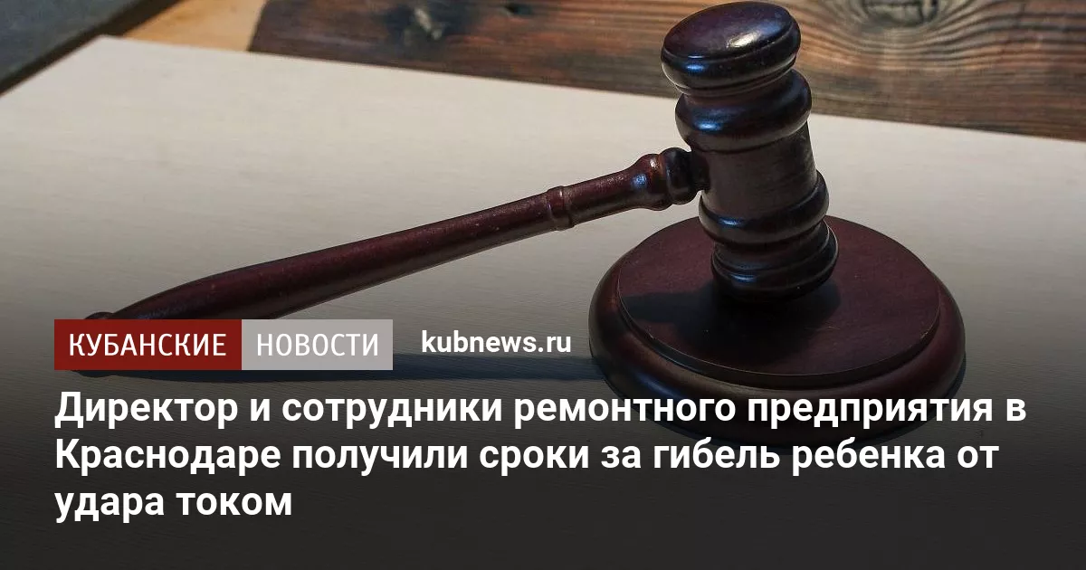 Директор и сотрудники ремонтного предприятия в Краснодаре получили сроки за гибель ребенка от удара током