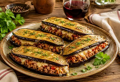 Запекаю баклажаны с фаршем: сочная закуска без капли масла 