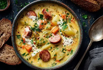 Немецкий картофельный суп: густой, ароматный и очень сытный — классика за 30 минут