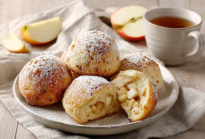 Творожные булочки из 1 яйца, 1 яблока и пачки творога: бюджетно и вкусно