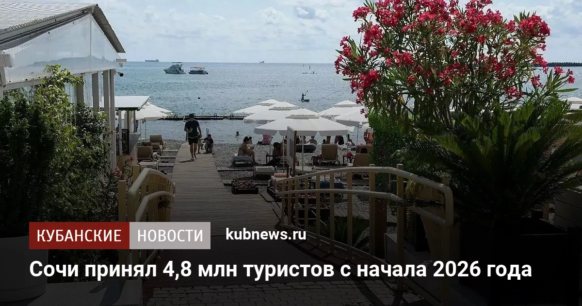 Сочи принял 4,8 млн туристов с начала 2026 года