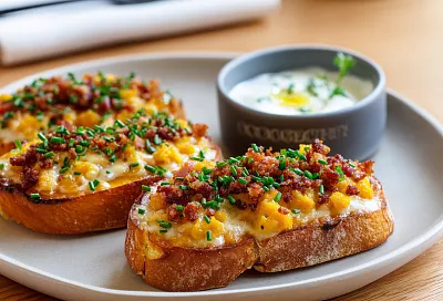 Тёплые «тосты» без хлеба: баттернат с сыром и беконом