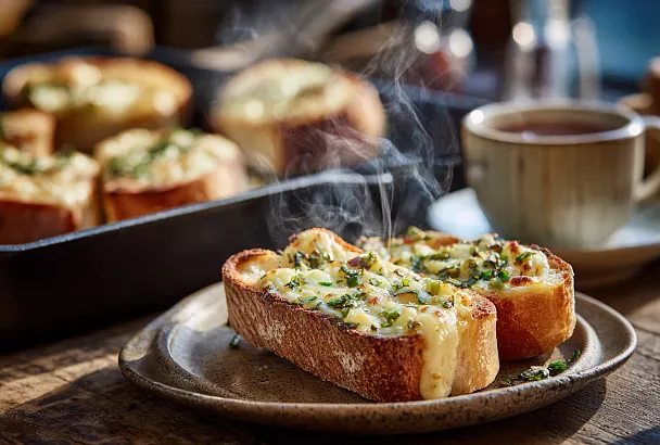 Горячие бутерброды к чаю: сырно-яичная начинка с луком и зеленью – хрустящая корочка, сочная середина 