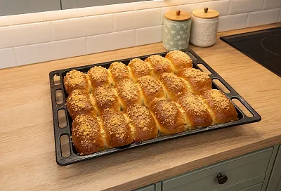 Пирожки с яблоками и сливами: мягкое дрожжевое тесто и штрейзель сверху