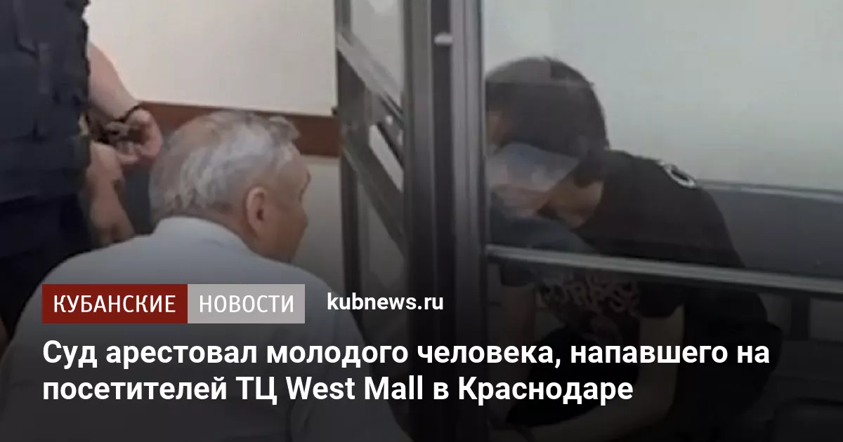 Суд арестовал молодого человека, напавшего на посетителей ТЦ West Mall в Краснодаре