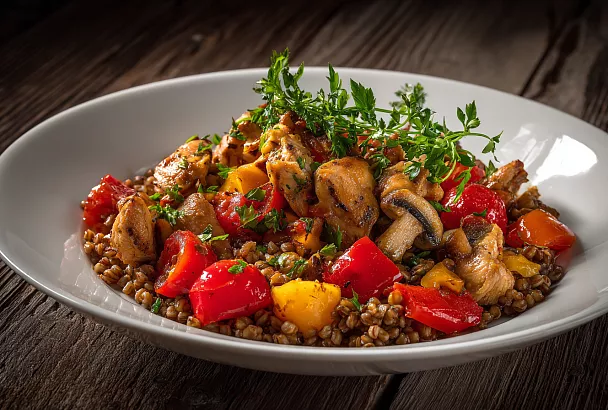 Гречка с курицей и овощами: низкокалорийный рецепт для здорового ужина