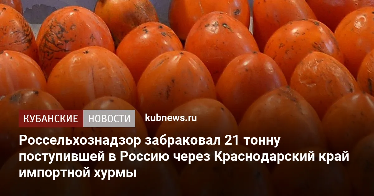 Россельхознадзор забраковал 21 тонну поступившей в Россию через Краснодарский край импортной хурмы