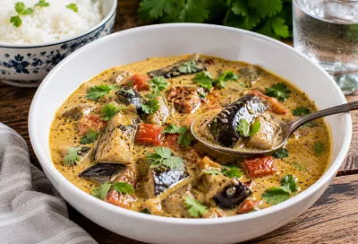 Беру 700 г баклажанов и томатную пасту, готовлю нежную подливу: вкусно с рисом и хлебом