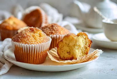 Классические маффины: нежные внутри и с сахарной корочкой сверху