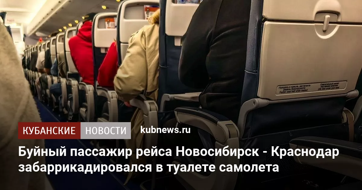 Буйный пассажир рейса Новосибирск - Краснодар забаррикадировался в туалете самолета