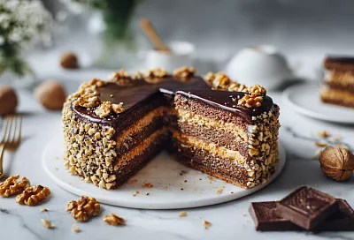 Королевский торт без муки: орехово-шоколадный шедевр