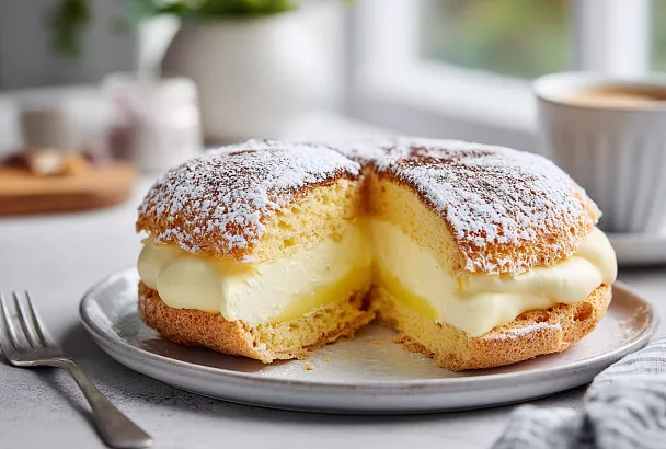 Заварной торт как большой профитроль: нежный крем внутри и хрустящие коржи без дорогих продуктов