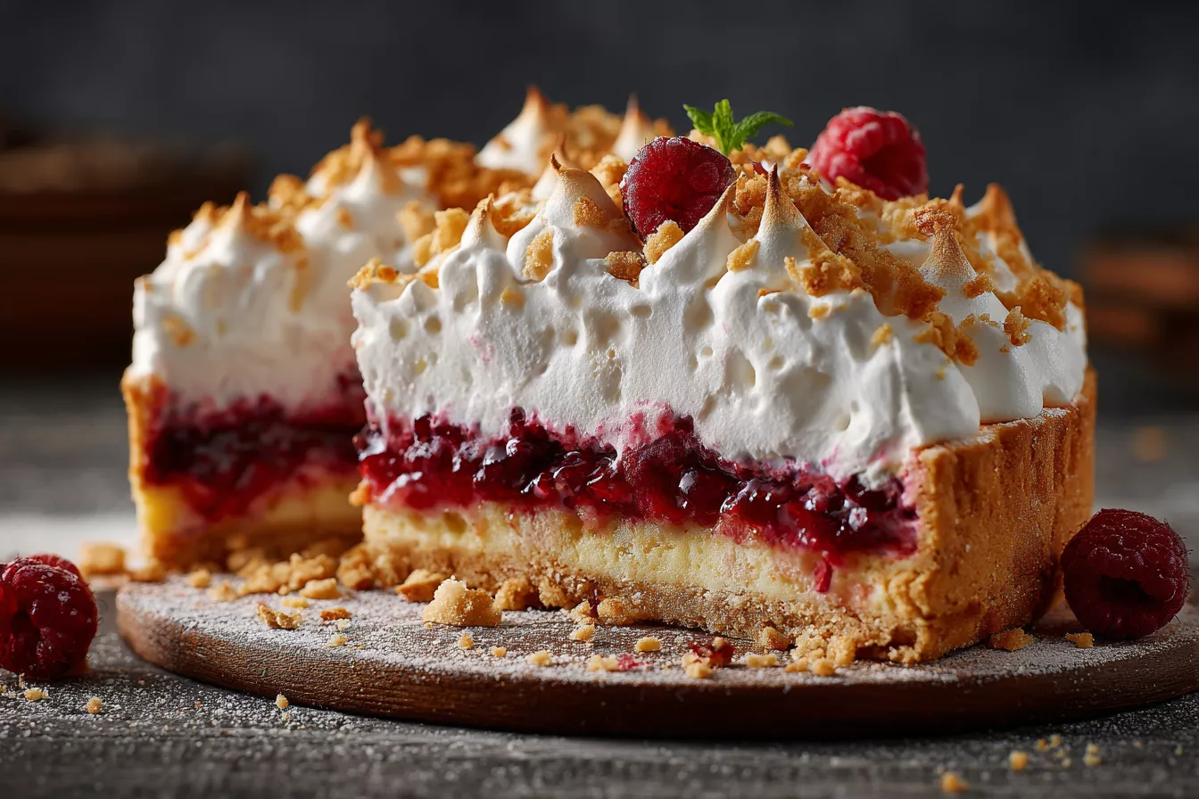 Песочный пирог-ангел с малиной: нежность, которая тает во рту