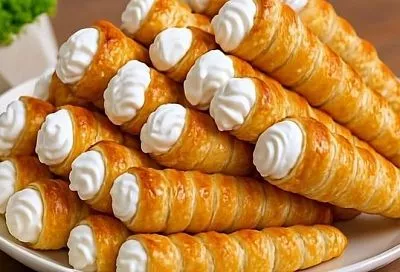 Идеальные слоеные трубочки с белковым кремом «как в детстве»