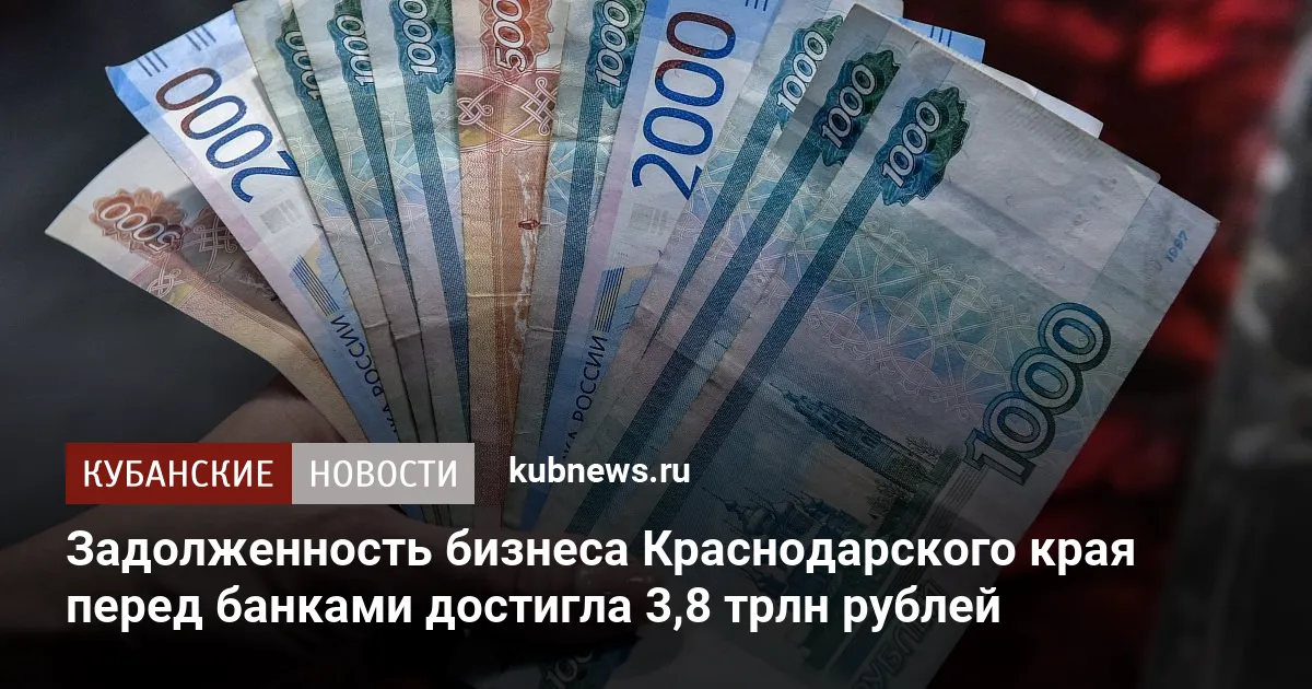 Задолженность бизнеса Краснодарского края перед банками достигла 3,8 трлн рублей