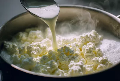 Домашний творог нежный, рассыпчатый и влажный: сливки и лимон творят чудеса