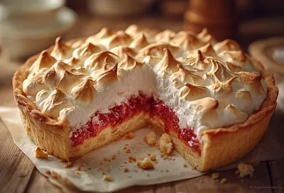 Пирог Чебурашка из 80-х: нежный, с ароматным джемом и пышной меренгой – готовится быстро и улетает мгновенно